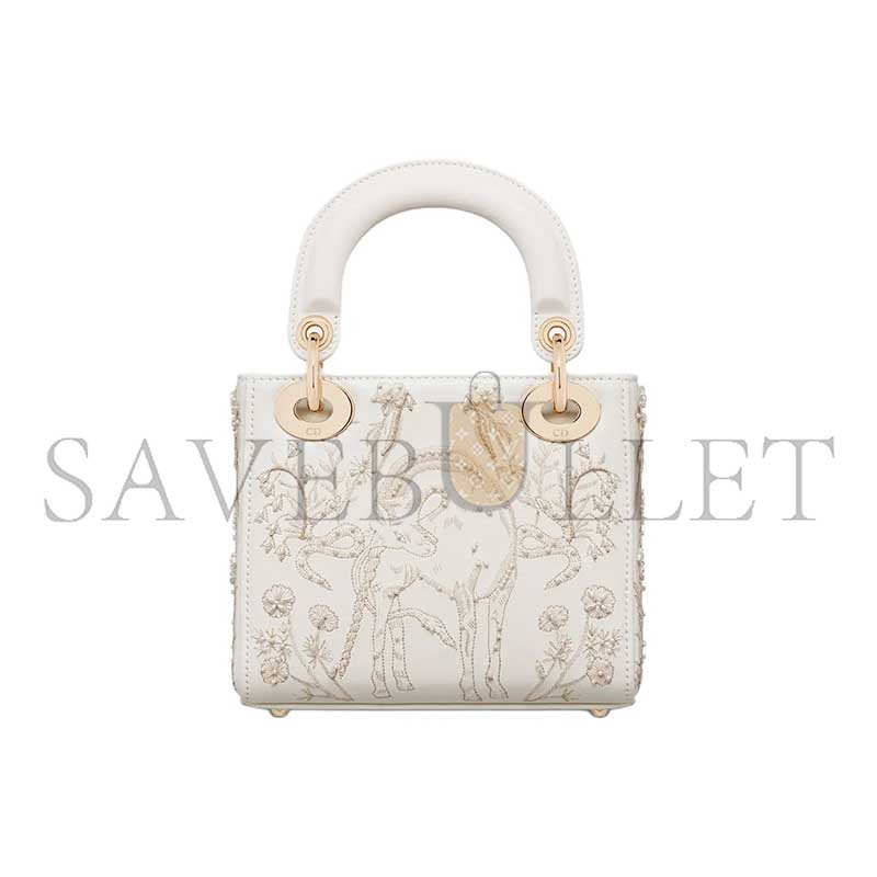 DIOR LADY EMBROIDERED CROSSBODY TOTE BAG MINI M0505OINX-M941 (17*15*7cm)